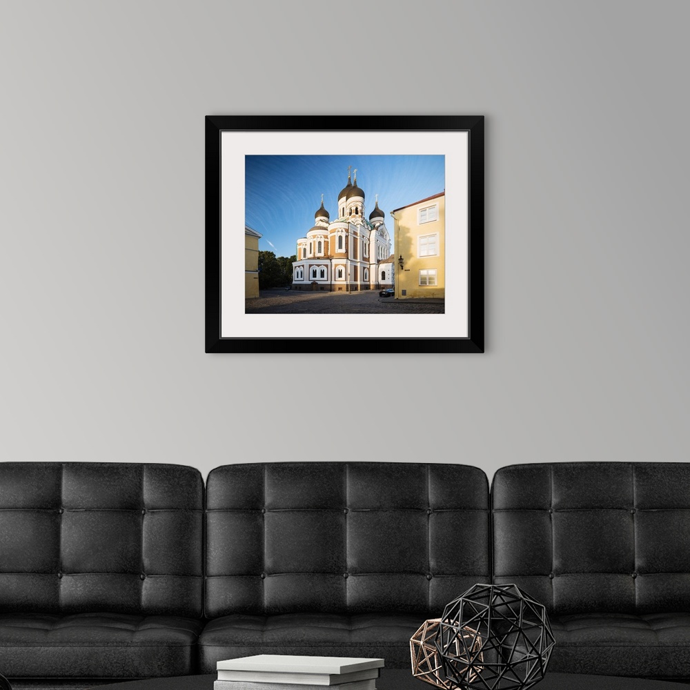 A modern room featuring Exterior of Russian Orthodox Alexander Nevsky Cathedral at dawn, Toompea, Old Town, Tallinn, Esto...