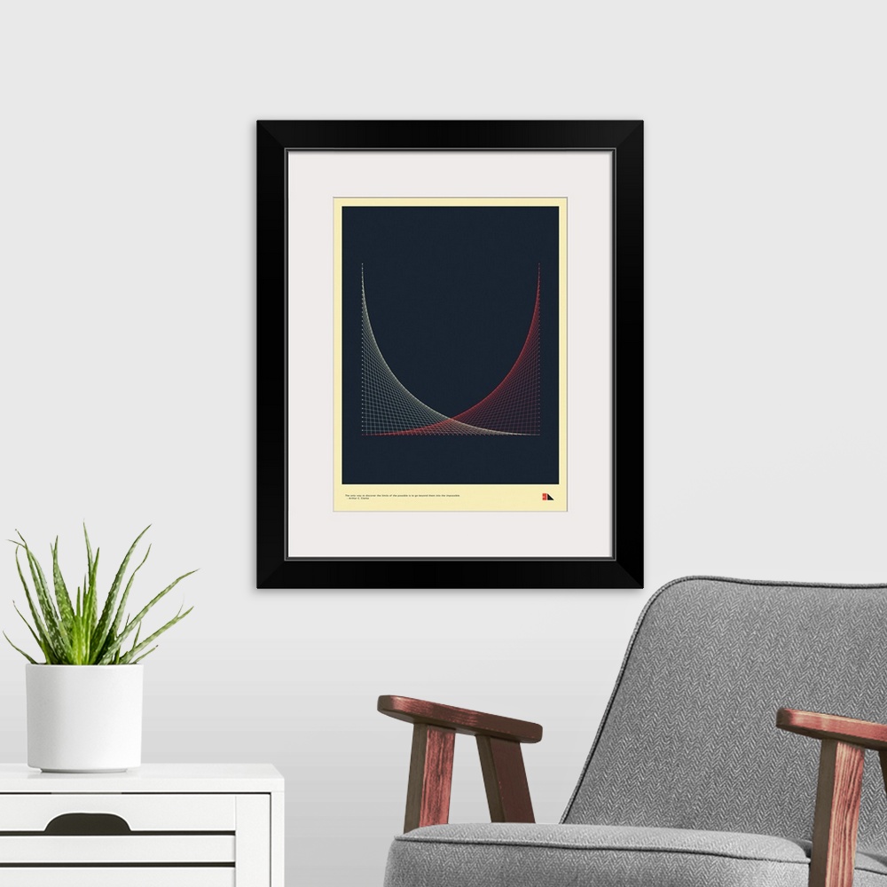 A modern room featuring Like the great authors of science fiction this graphic poster is inspired by scientific theory. T...