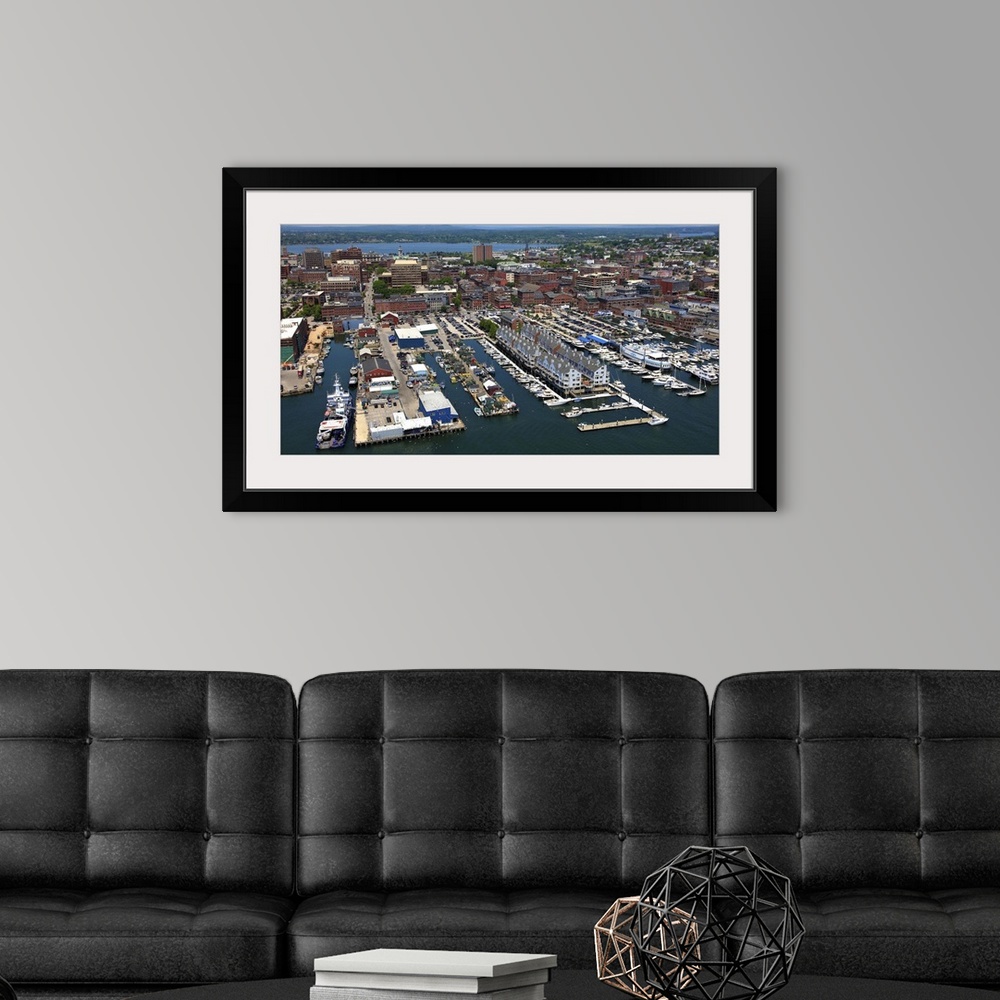 A modern room featuring Old Port And Downtown, Portland, Maine, USA - Aerial Photograph