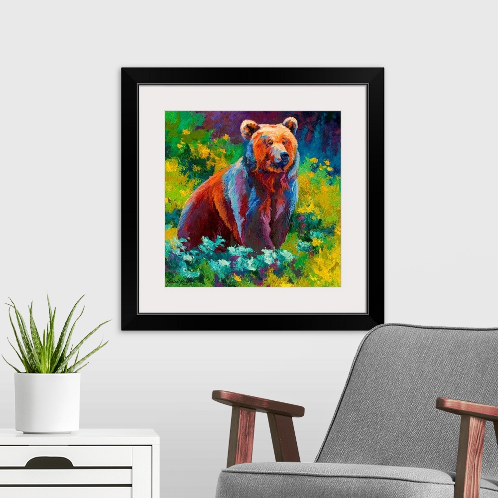 A modern room featuring Wildflower Grizzly