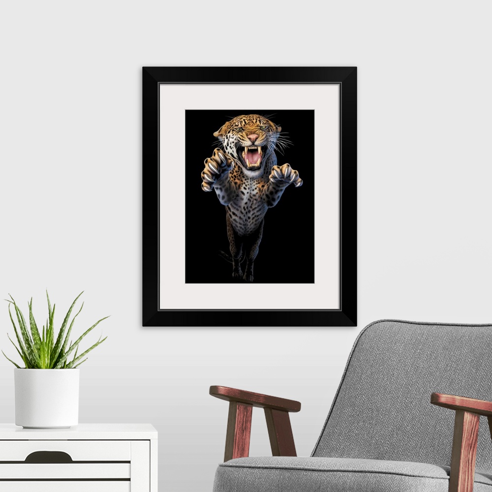 A modern room featuring Leaping Leopard