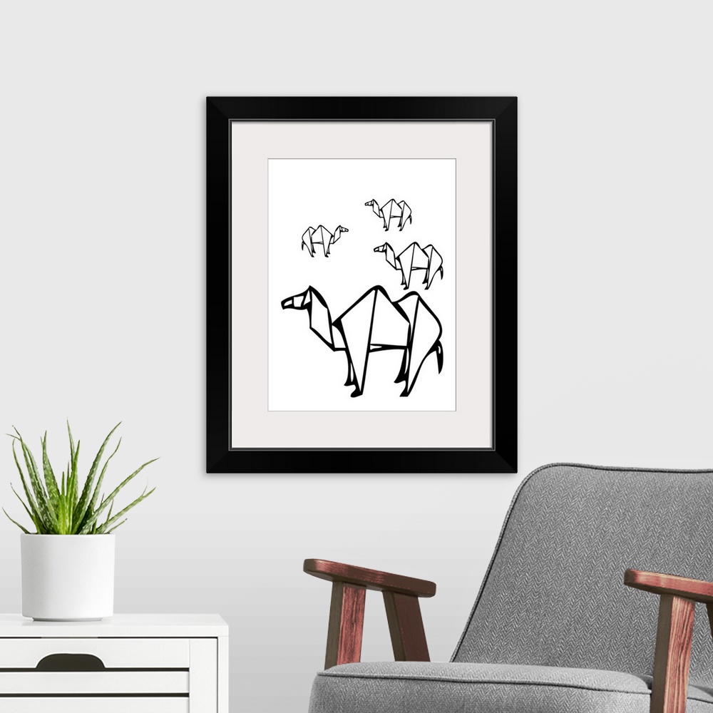 A modern room featuring Abstract Minimalist Camels