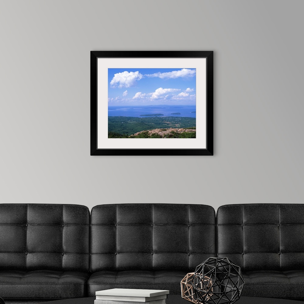 A modern room featuring Maine, Acadia National Park, Frenchman Bay, Cadillac Mountain, Bar Harbor, High angle view of nat...