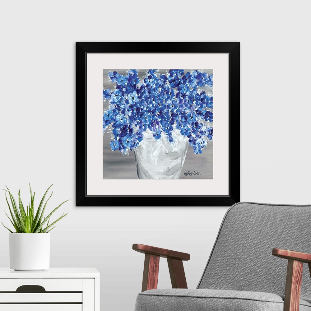 A modern room featuring Blooming Blues