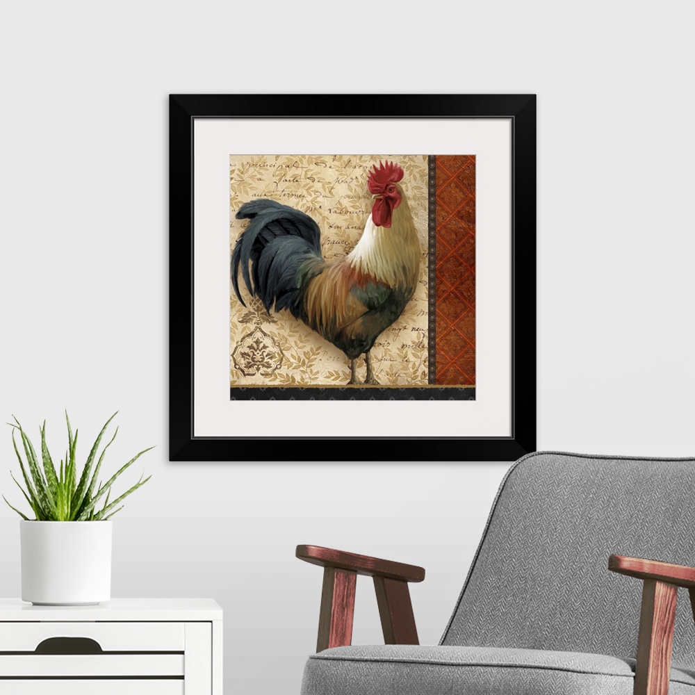 A modern room featuring French Rooster II
