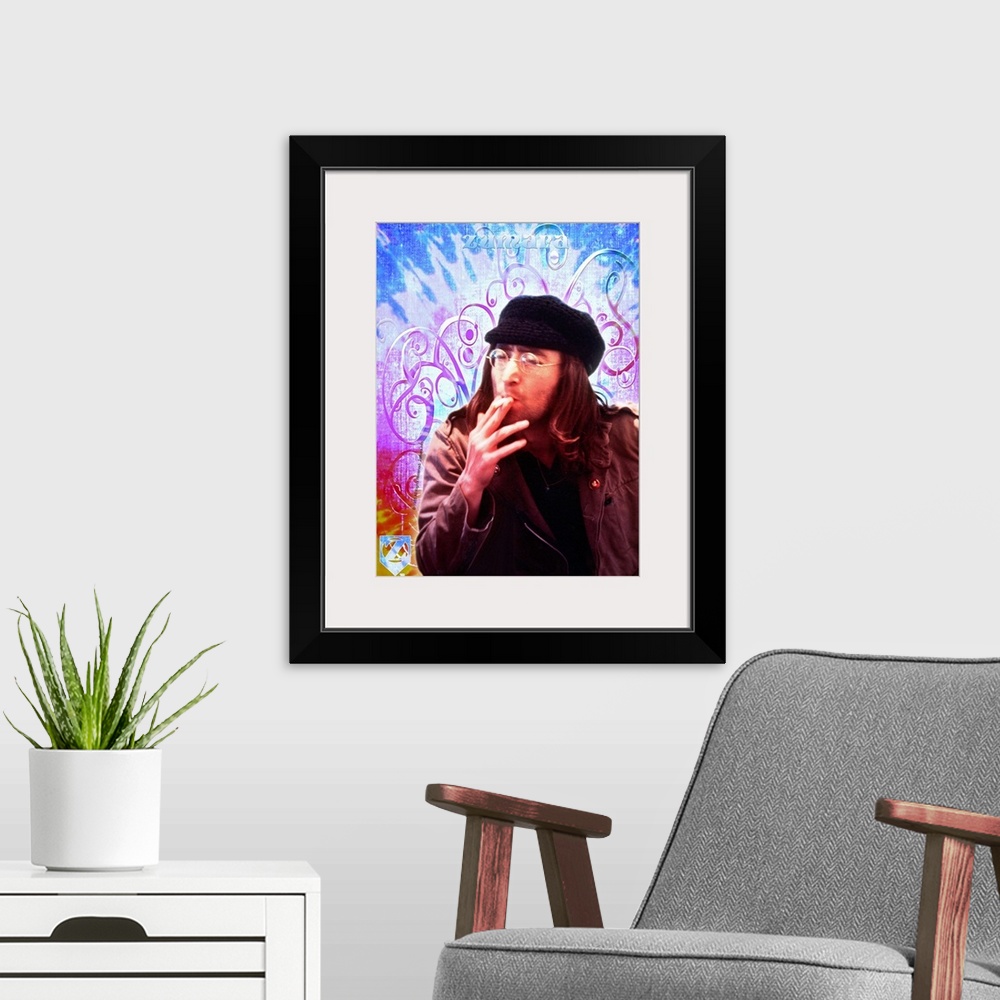 A modern room featuring John Lennon Floral Tie Dye 2