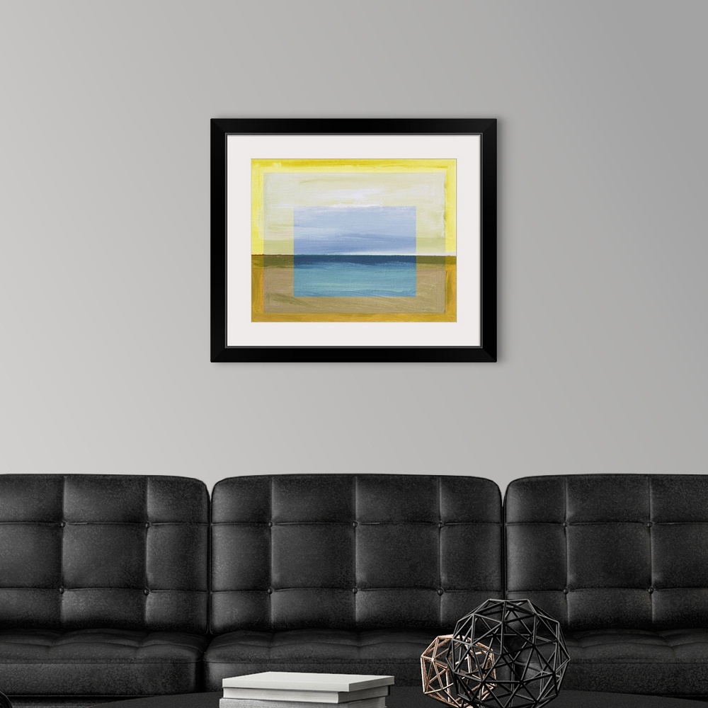 A modern room featuring Abstract To The Sea