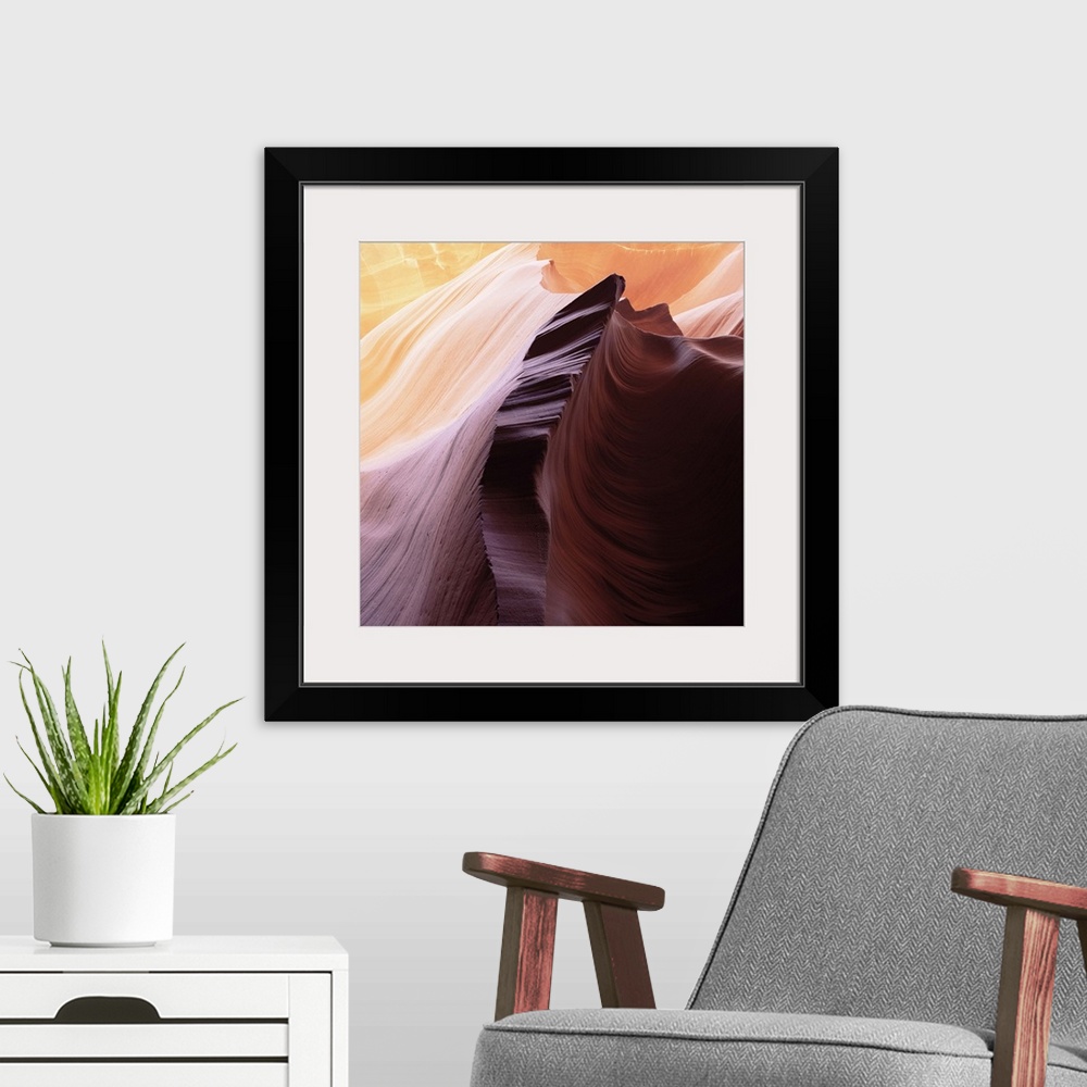 A modern room featuring Lower Antelope, a slot canyon, Arizona