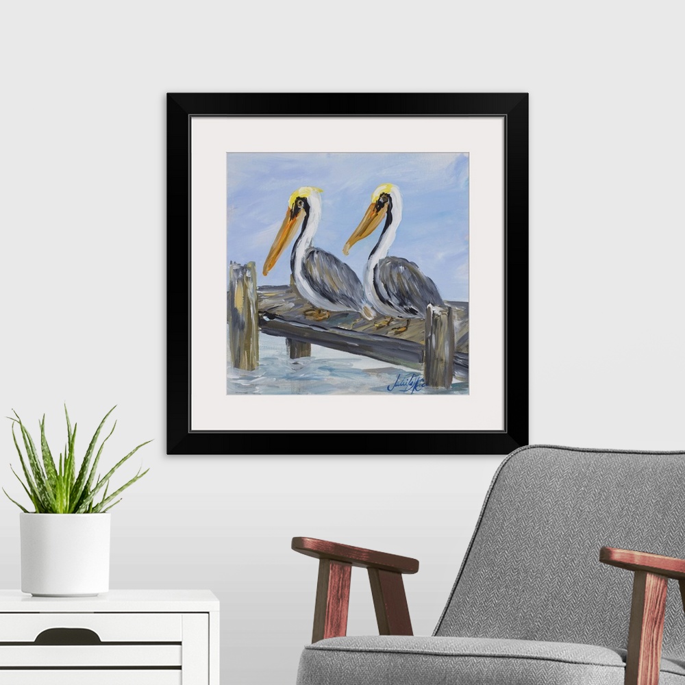 A modern room featuring Pelicans On Deck
