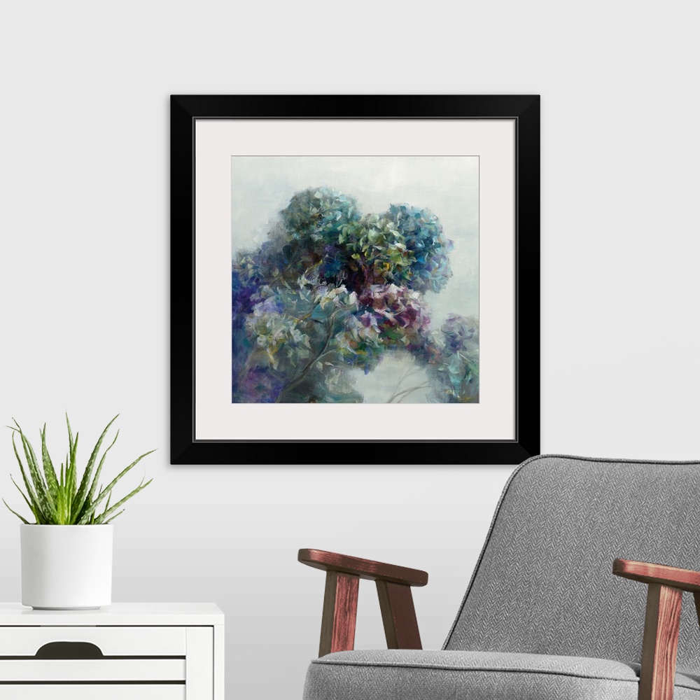 A modern room featuring Abstract Hydrangea