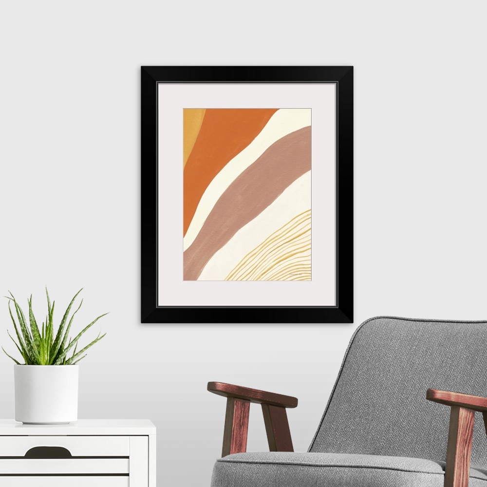 A modern room featuring Retro Abstract IV Bright