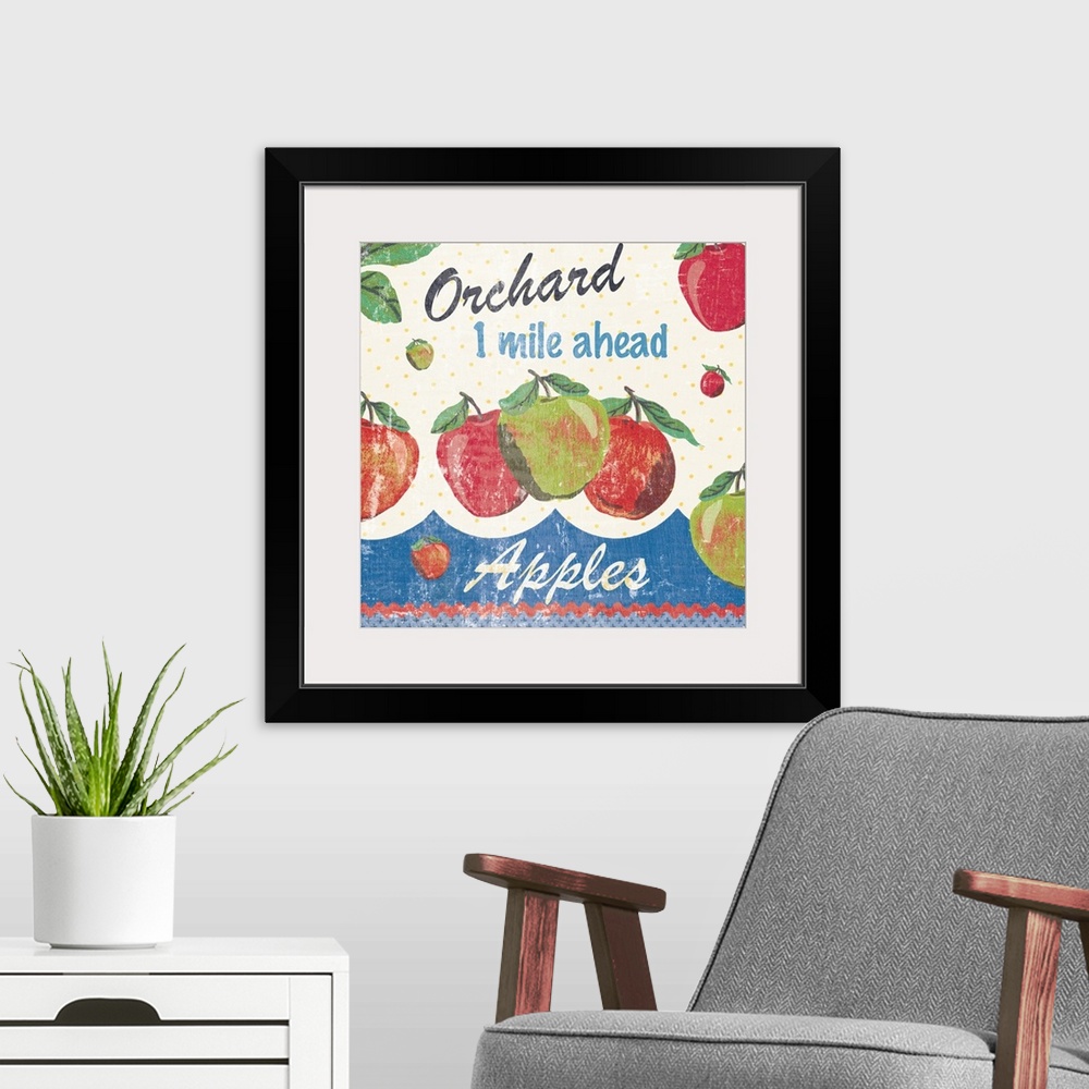 A modern room featuring Vintage Fruit Square III