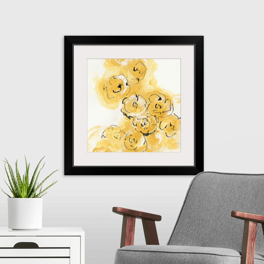 A modern room featuring Yellow Roses Anew II