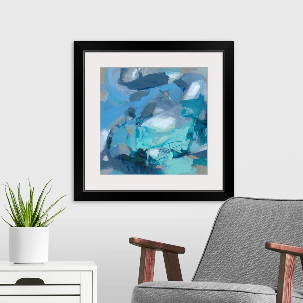 A modern room featuring Abstract Blues I