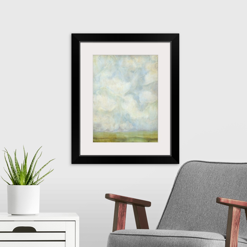 A modern room featuring Aged Abstract Landscape I