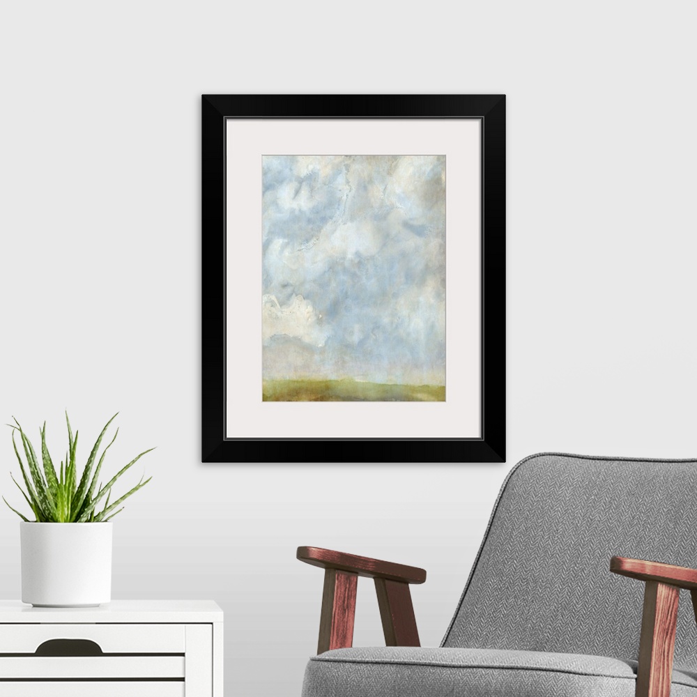 A modern room featuring Aged Abstract Landscape II