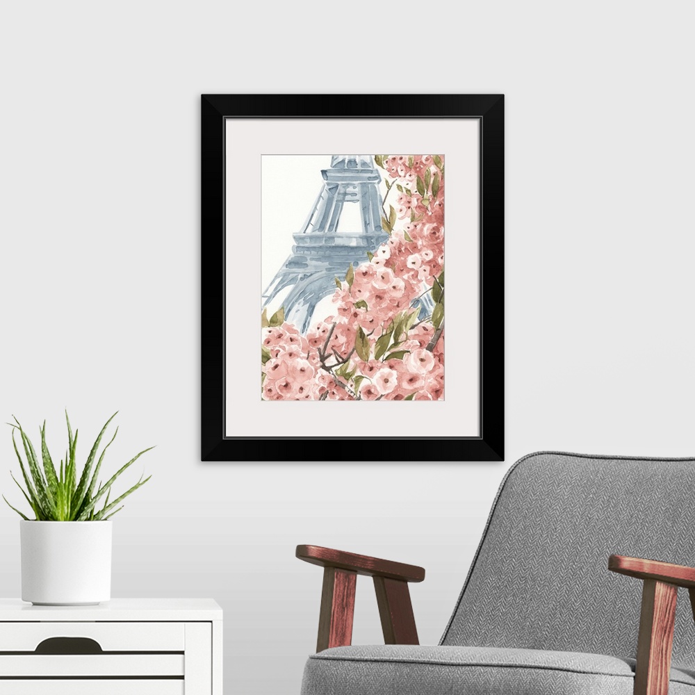 A modern room featuring Paris Cherry Blossoms II