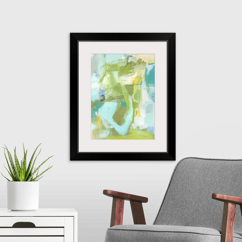 A modern room featuring Sea Glass Abstraction I