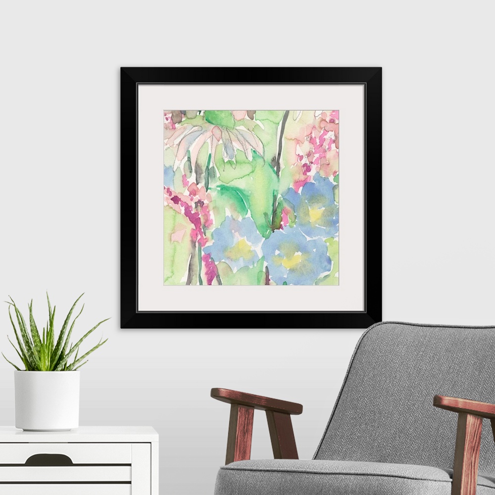 A modern room featuring Watercolor Floral Accent II