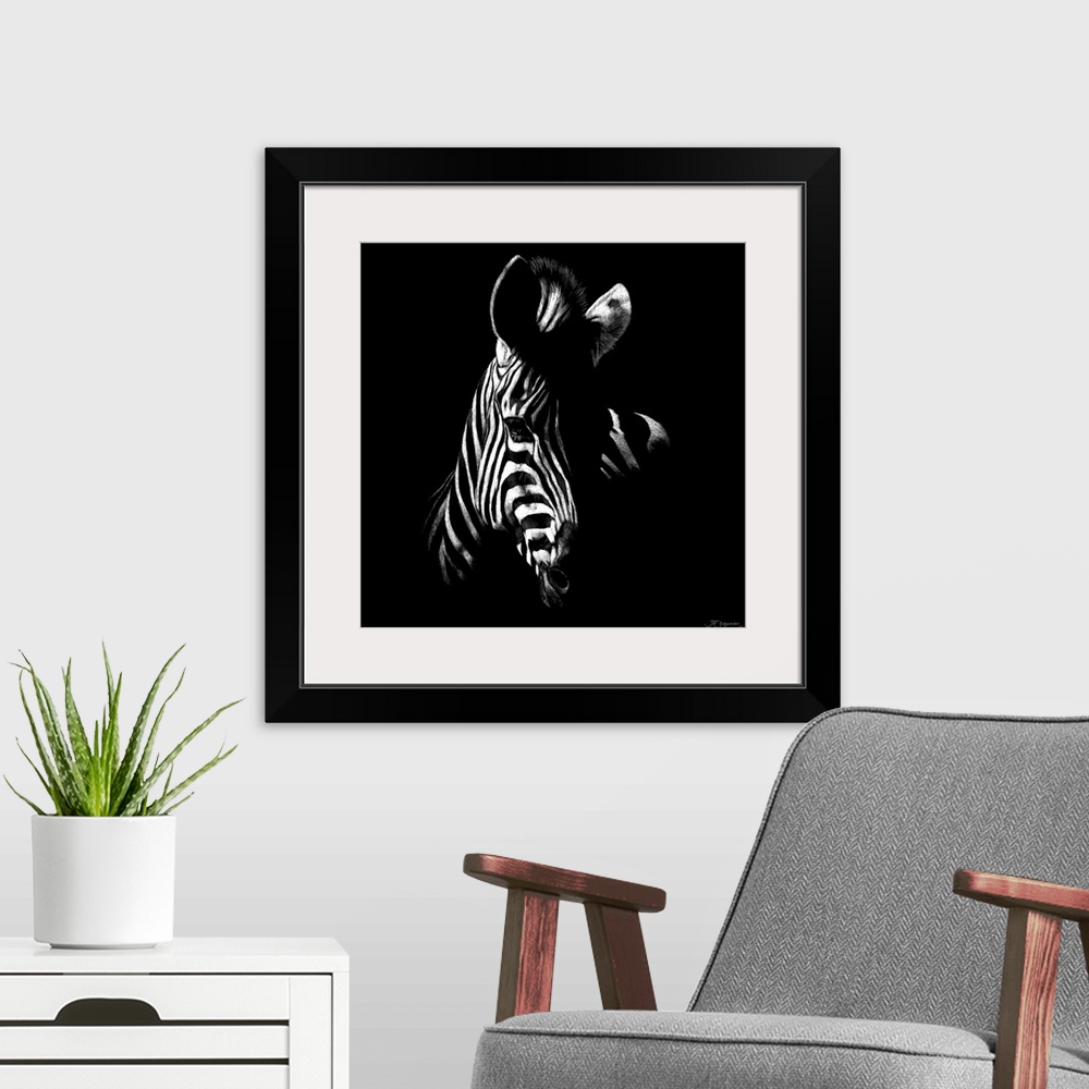 A modern room featuring Wildlife Scratchboards V