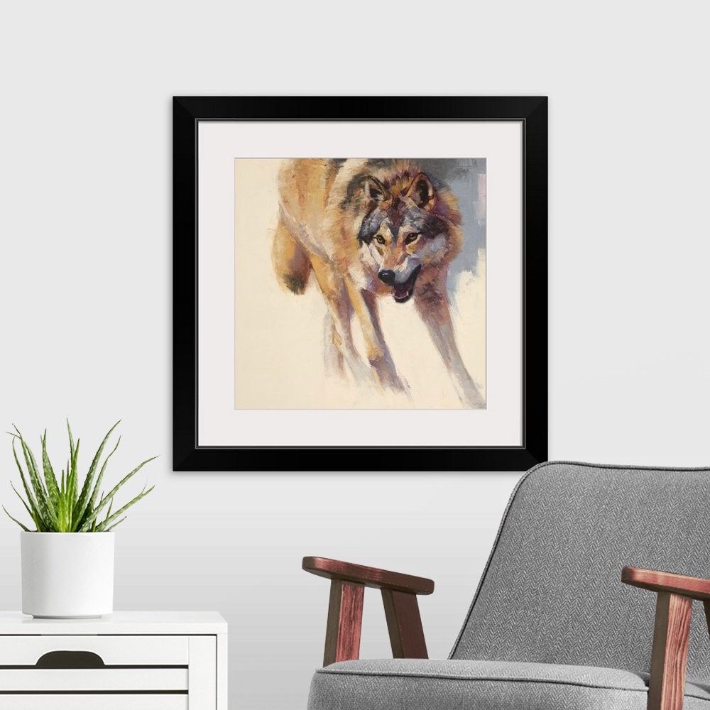 A modern room featuring Wolf Study IV