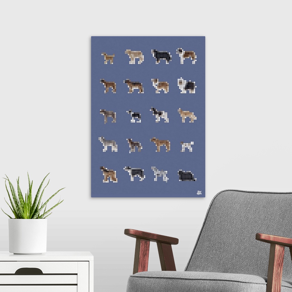 A modern room featuring Dogs