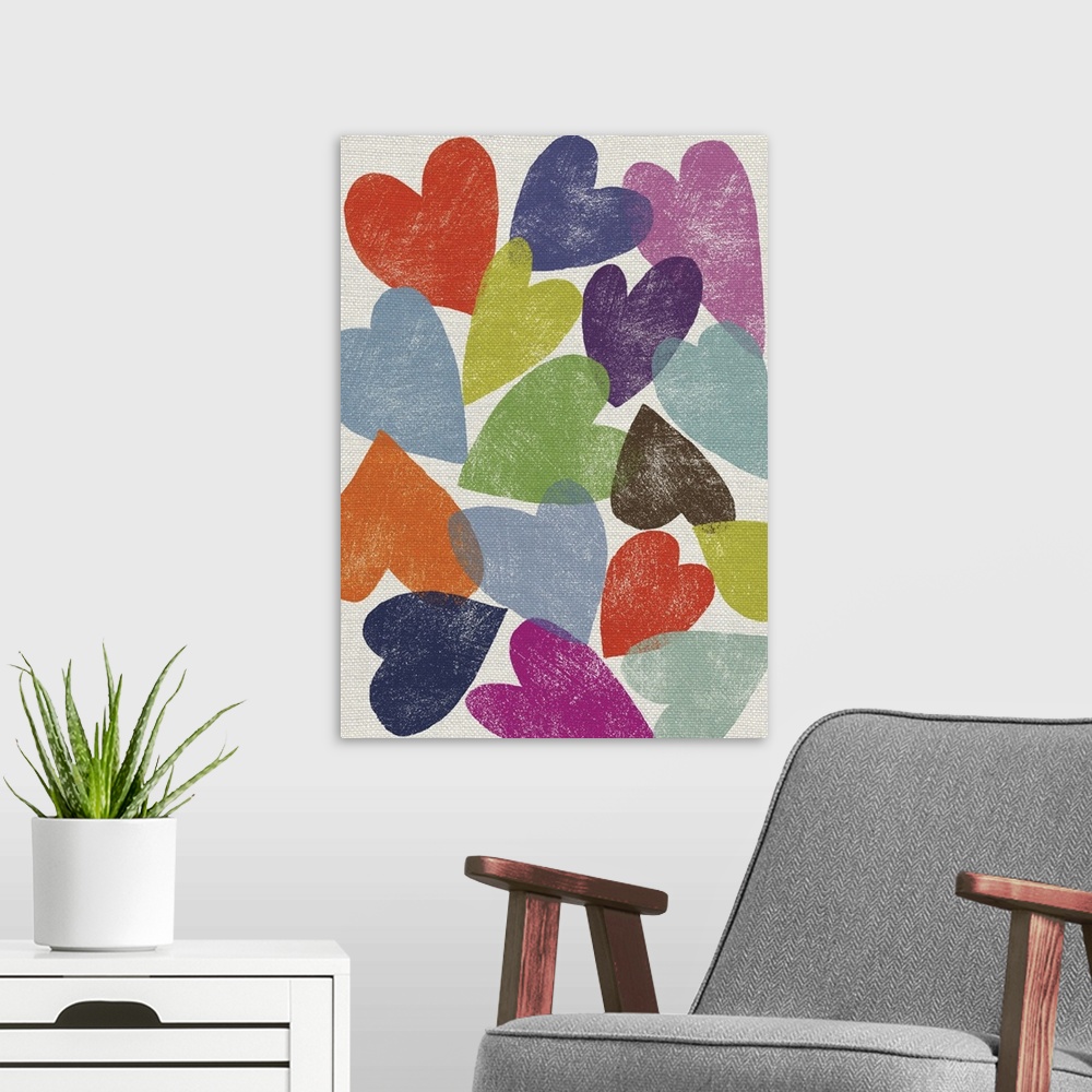 A modern room featuring Printed Hearts