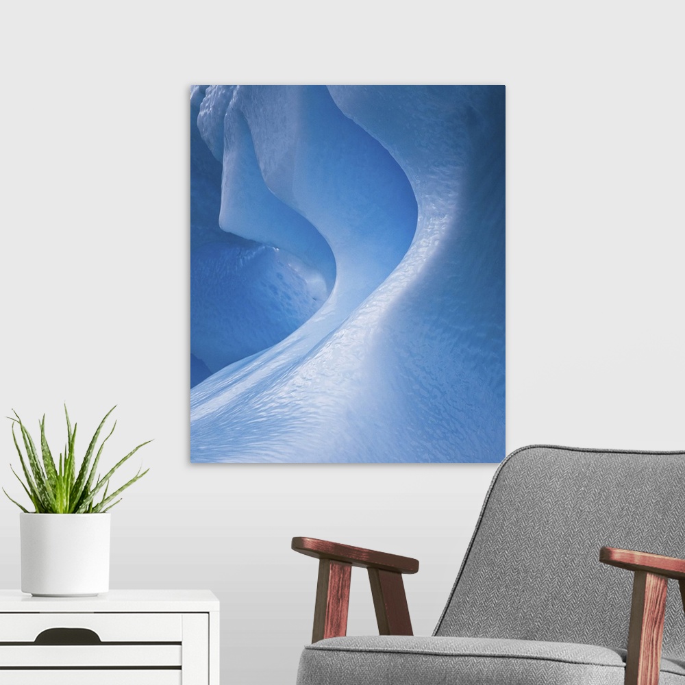 A modern room featuring Antarctica, Blue ice, fine art, close-up
