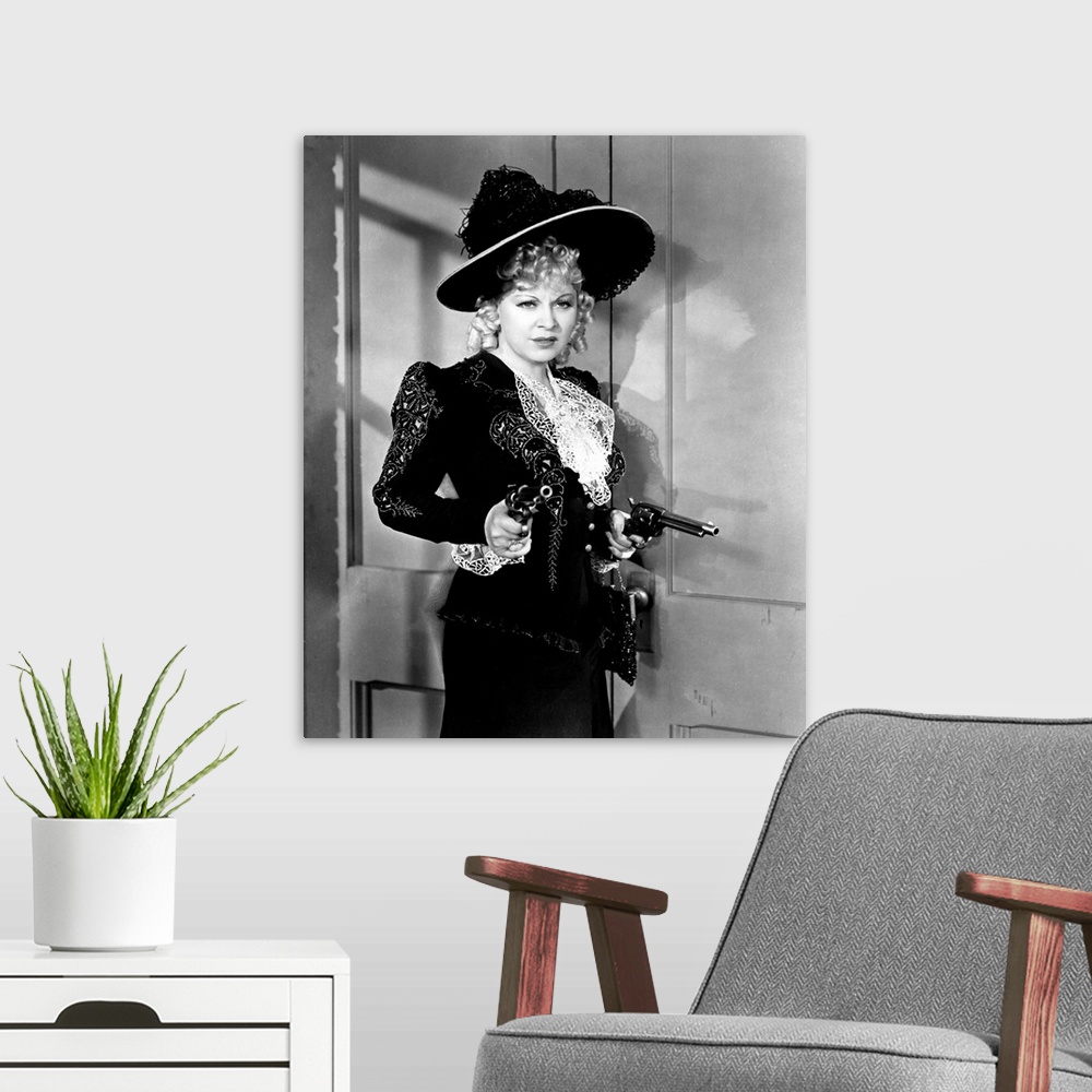 A modern room featuring MY LITTLE CHICKADEE, Mae West, 1940.