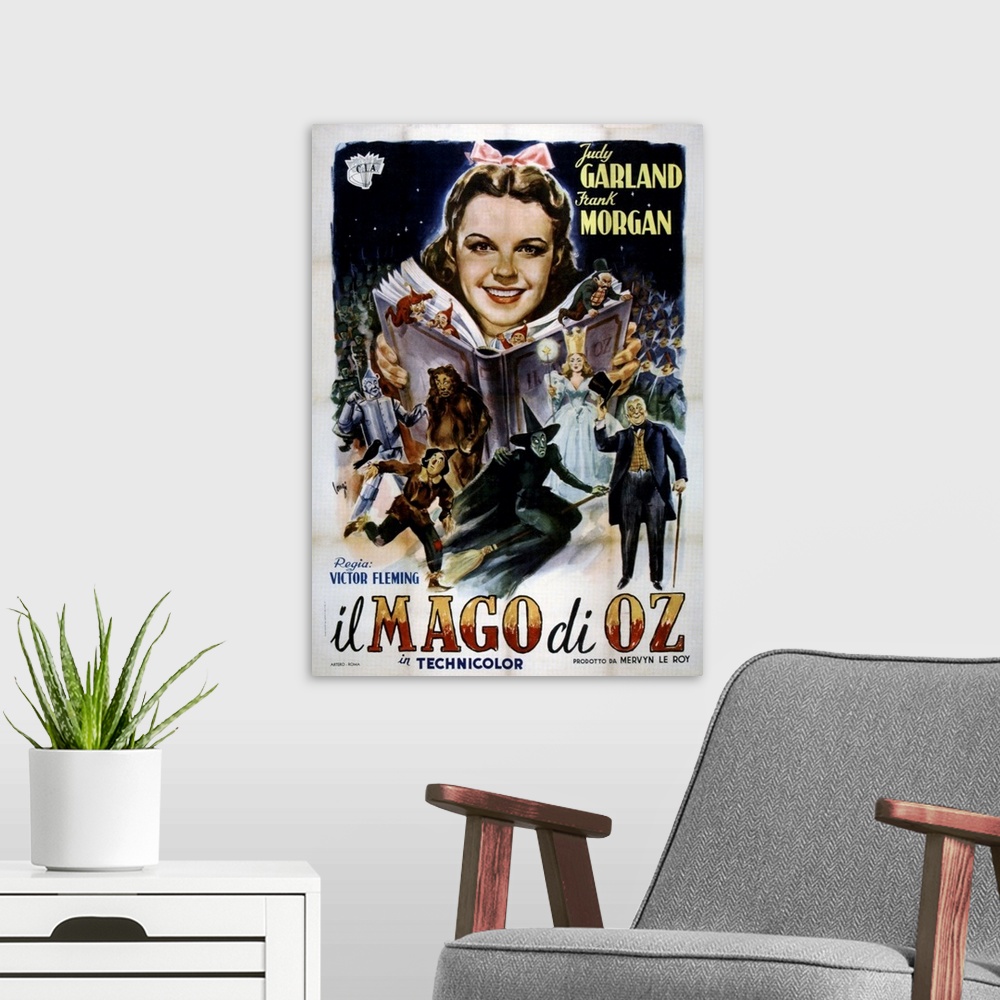 A modern room featuring THE WIZARD OF OZ, (aka IL MAGO DI OZ), top: Judy Garland, bottoms from left: Jack Haley, Bert Lah...