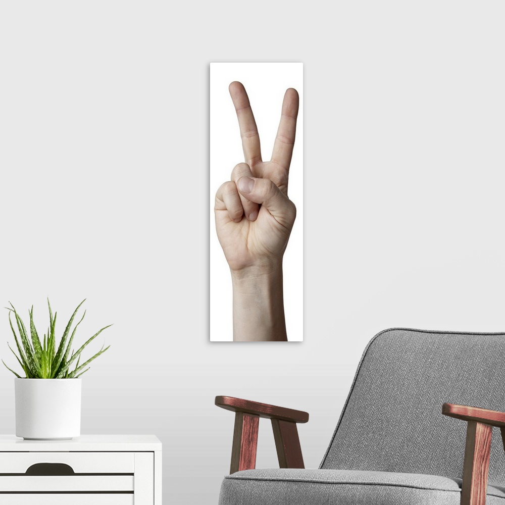 A modern room featuring american sign language