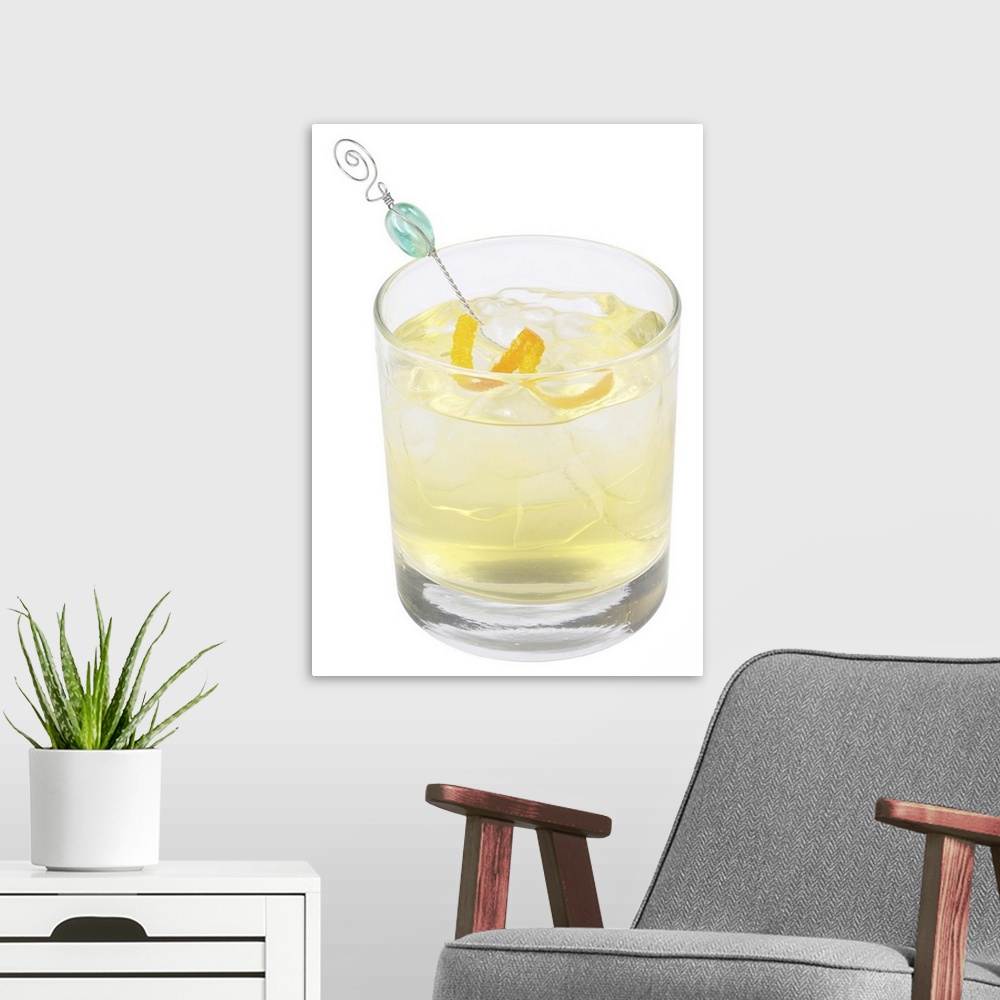 A modern room featuring mixed drink