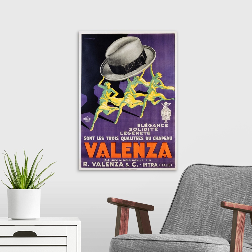 A modern room featuring Valenza Poster