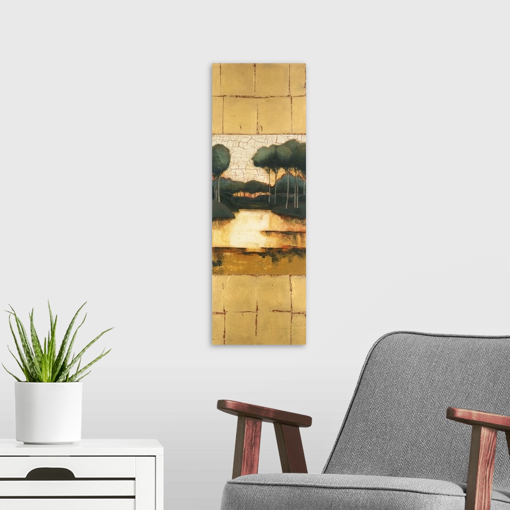 A modern room featuring Golden Reflections 2