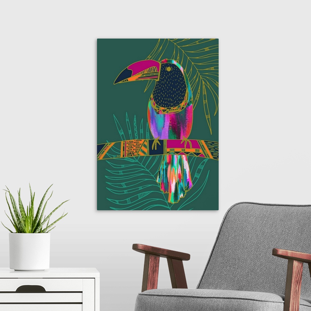 A modern room featuring Toucan