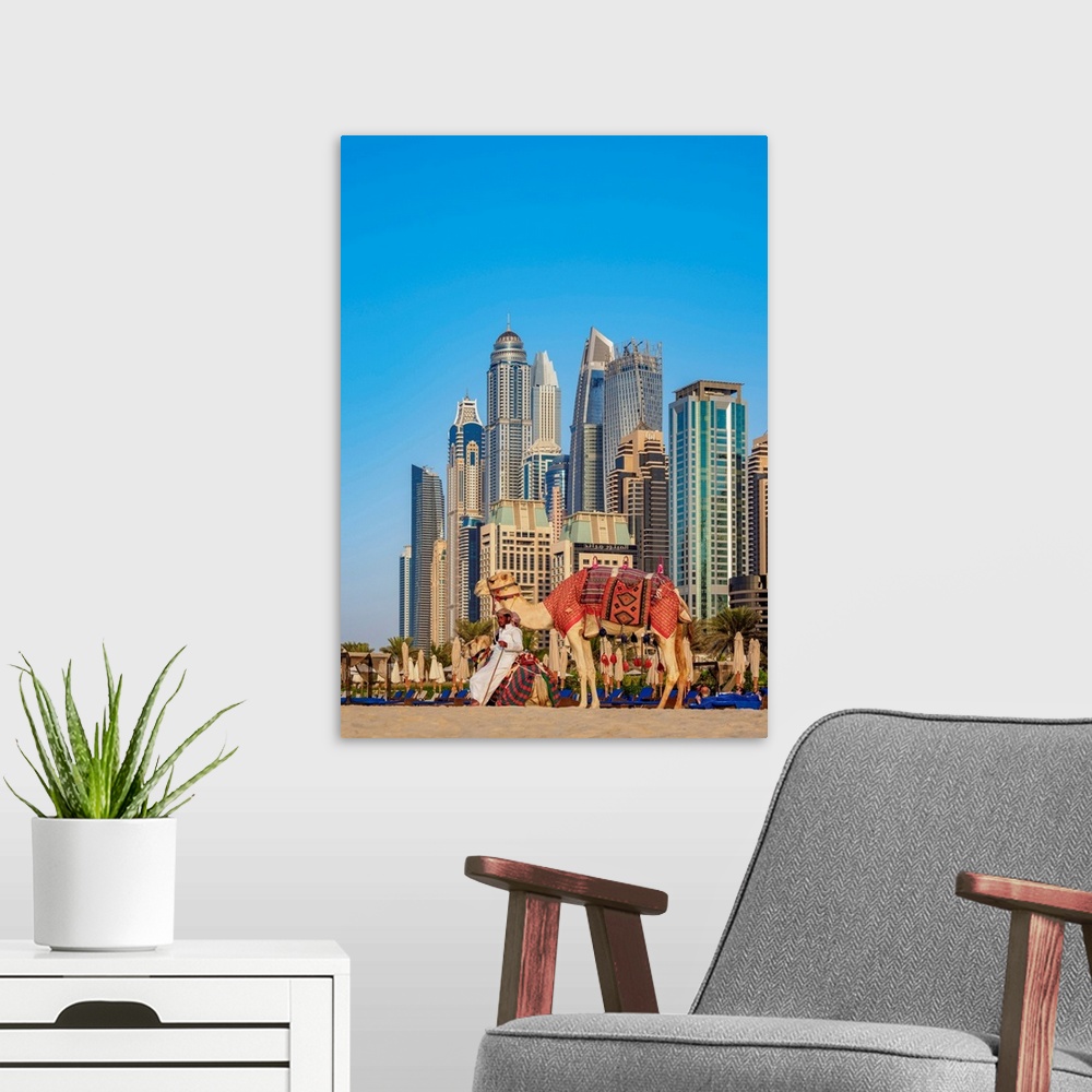 A modern room featuring Camel Ride On The Dubai Marina JBR Beach, Dubai, United Arab Emirates