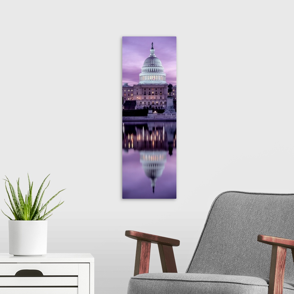 A modern room featuring US Capitol Building at dawn, Washington DC, USA