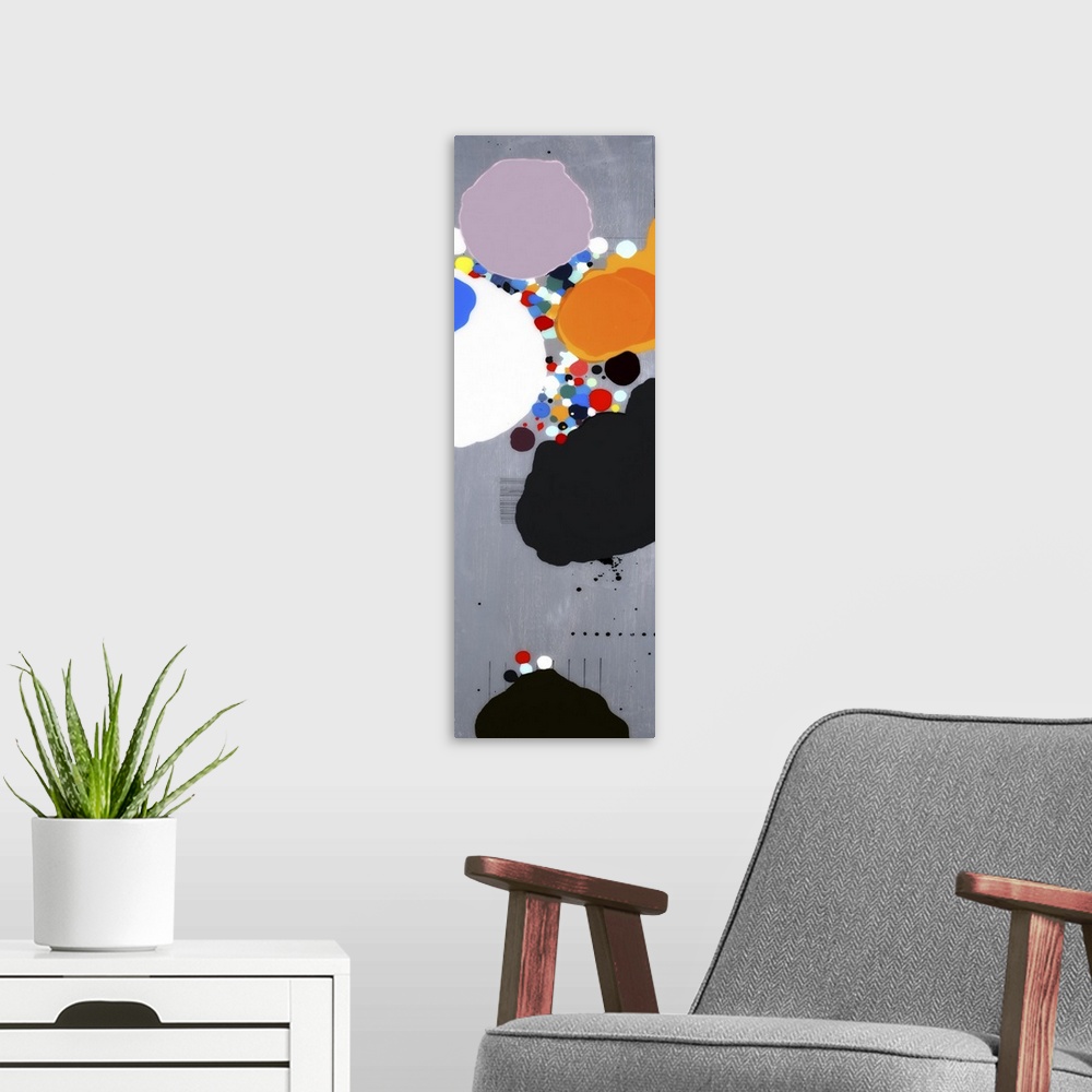 A modern room featuring Speckled Bird I