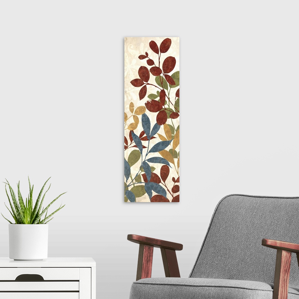 A modern room featuring Leaves of Color I
