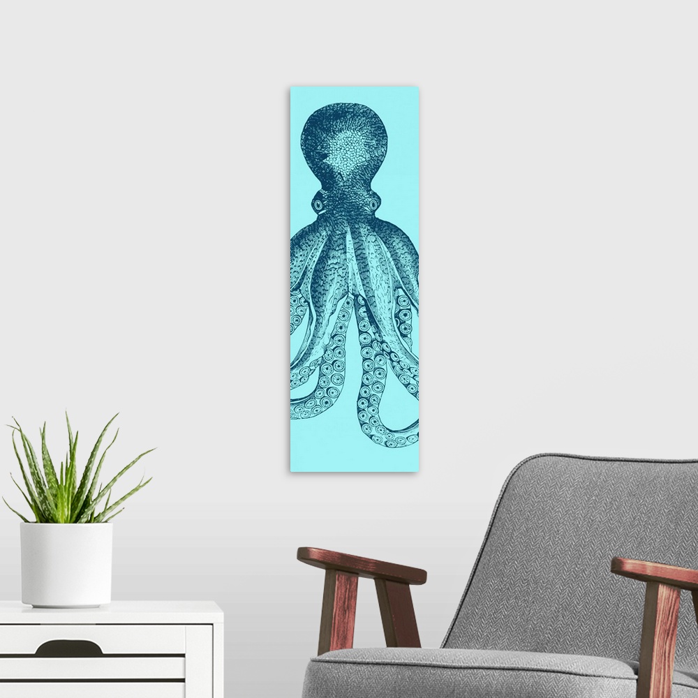 A modern room featuring Octopus Triptych II