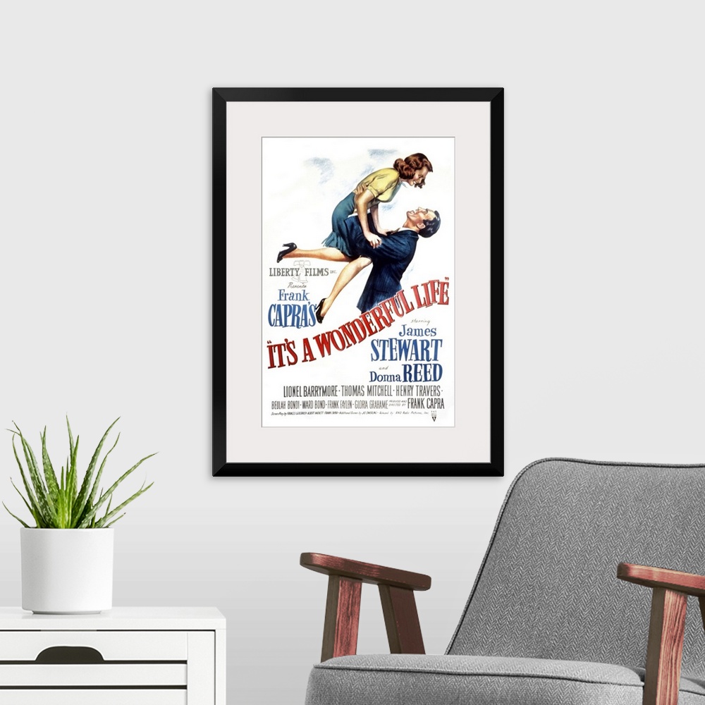 A modern room featuring It's a Wonderful Life - Vintage Movie Poster