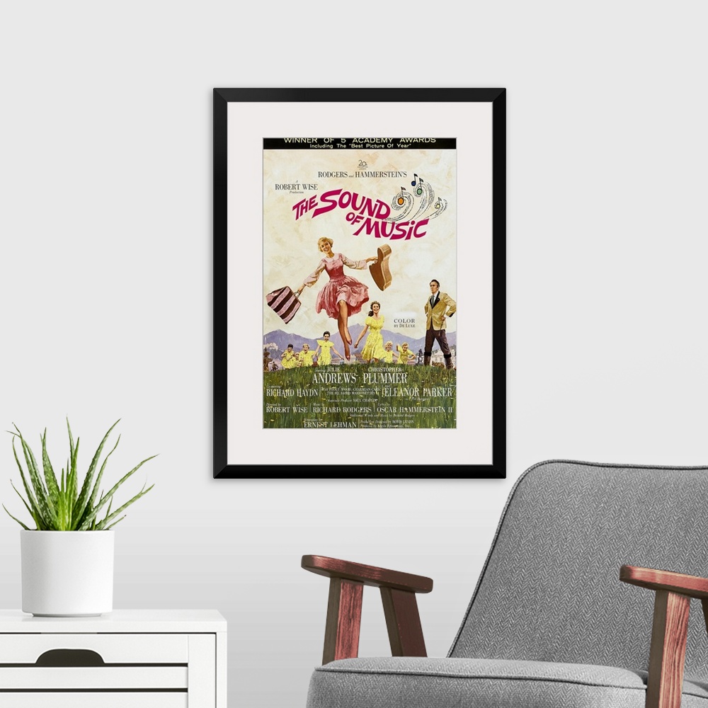 A modern room featuring The Sound of Music - Movie Poster