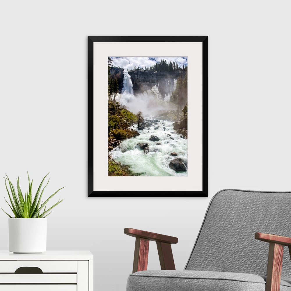 A modern room featuring View of Nevada falls in Yosemite National Park, California.