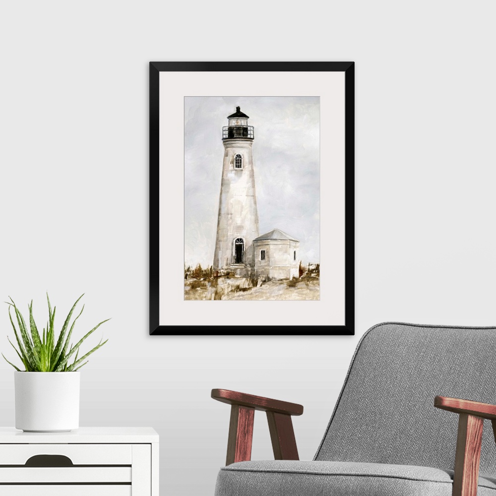 A modern room featuring Rustic Lighthouse I