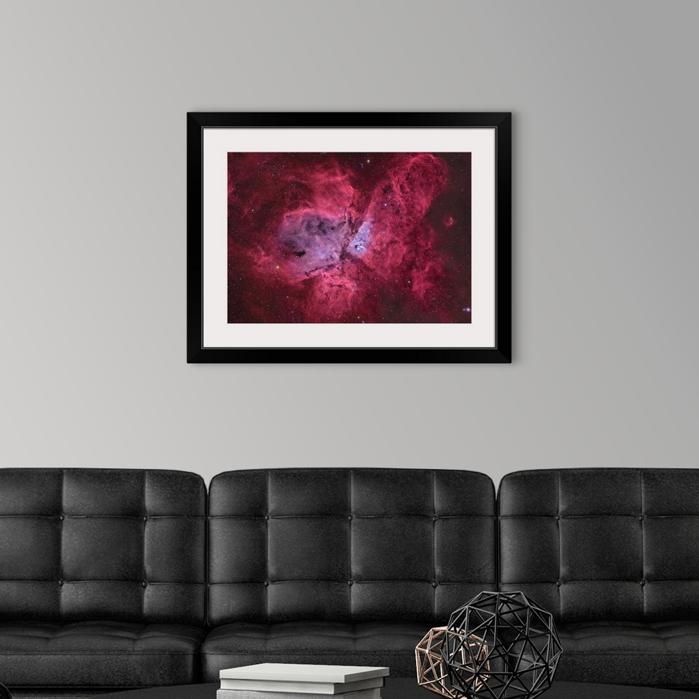 A modern room featuring NGC 3372, The Eta Carinae Nebula.