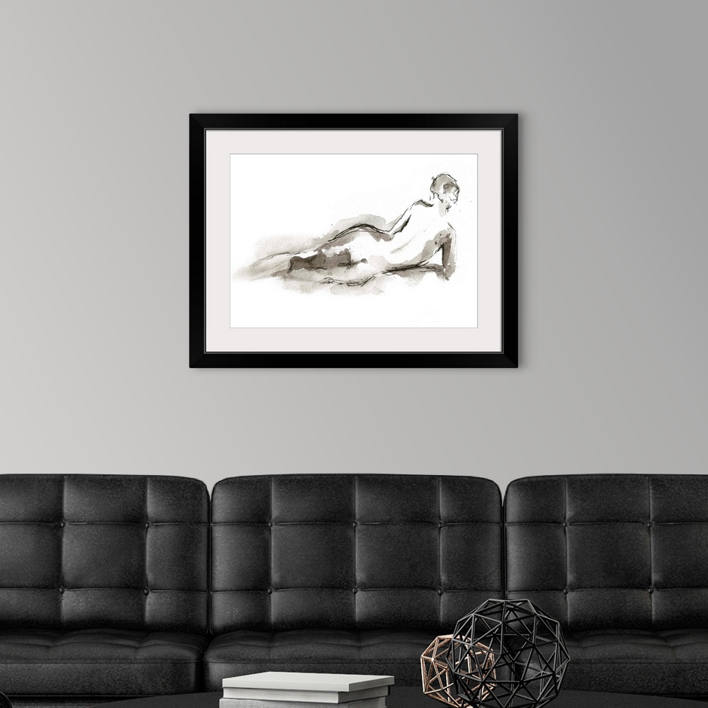 A modern room featuring Ink Figure Study I