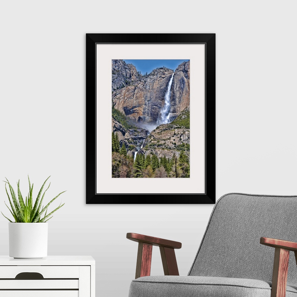 A modern room featuring Stunning Yosemite Falls in California, USA
