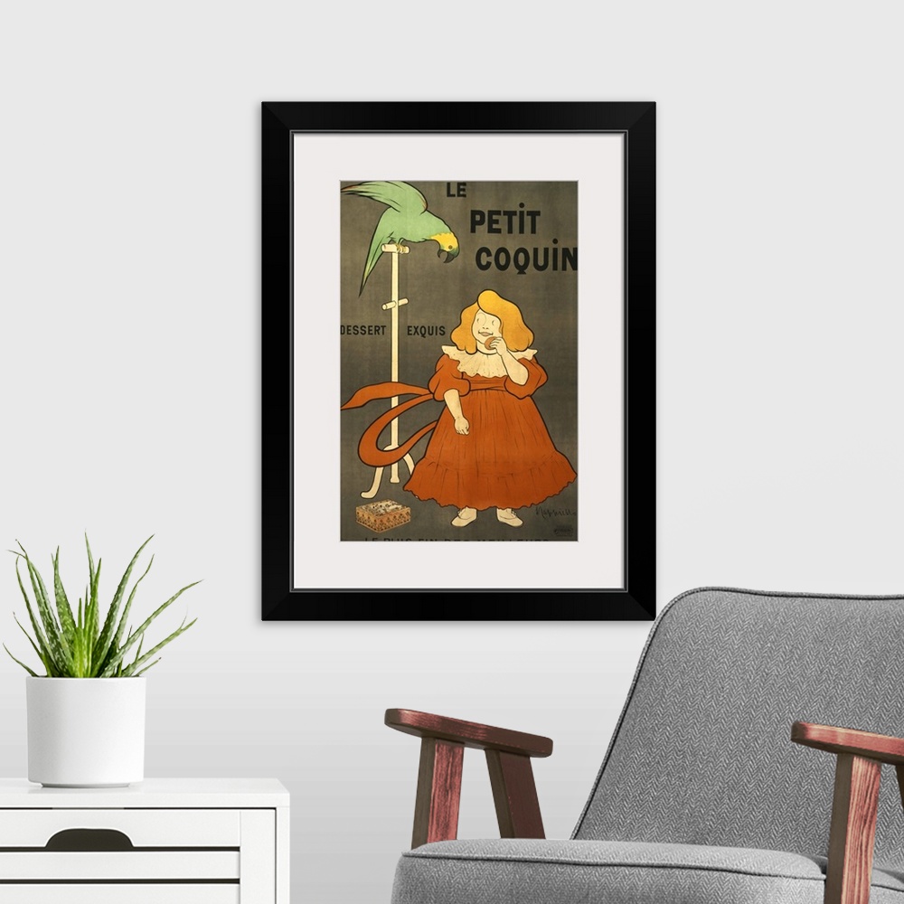 A modern room featuring Le Petit Coquin - Vintage Biscuit Advertisement