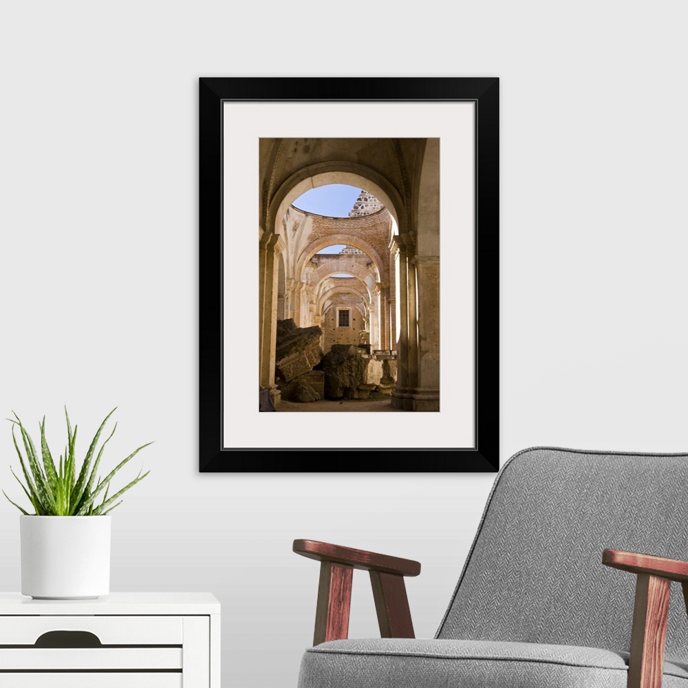A modern room featuring Central America, Guatemala, Antigua.  The Ruins of the Cathedral de Antigua.  The Cathedral was a...