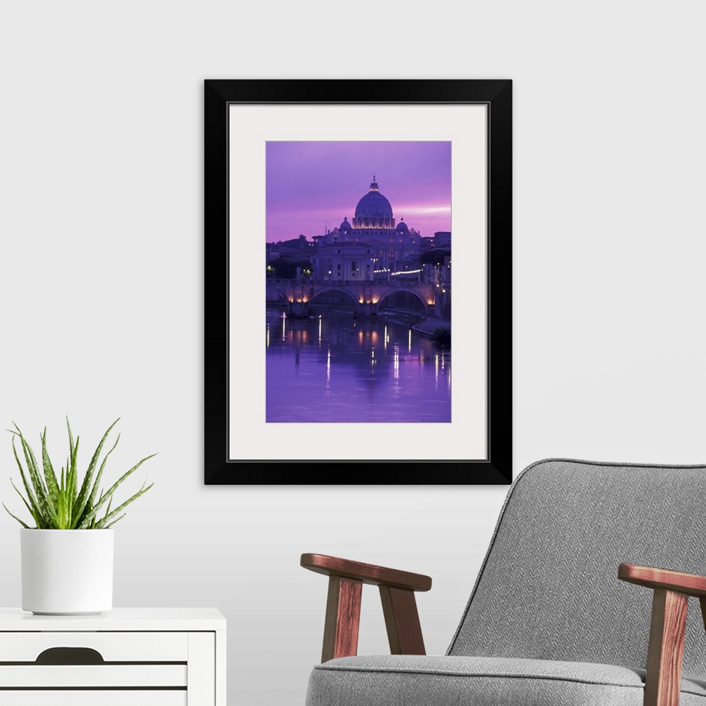 A modern room featuring Europe, Italy, Rome, Vatican City. St. Peter's Basillica and Ponte Sant Angelo